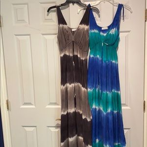 2 tiedye silk C&C dresses size S sold together
